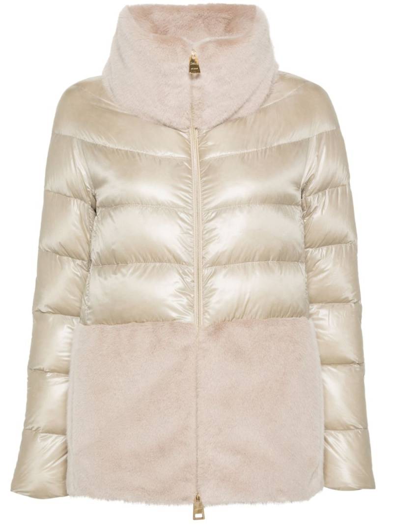 Herno faux-fur puffer jacket - Neutrals von Herno