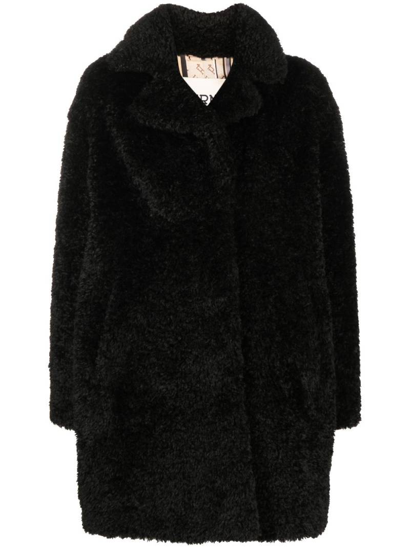 Herno faux-fur single-breasted coat - Black von Herno