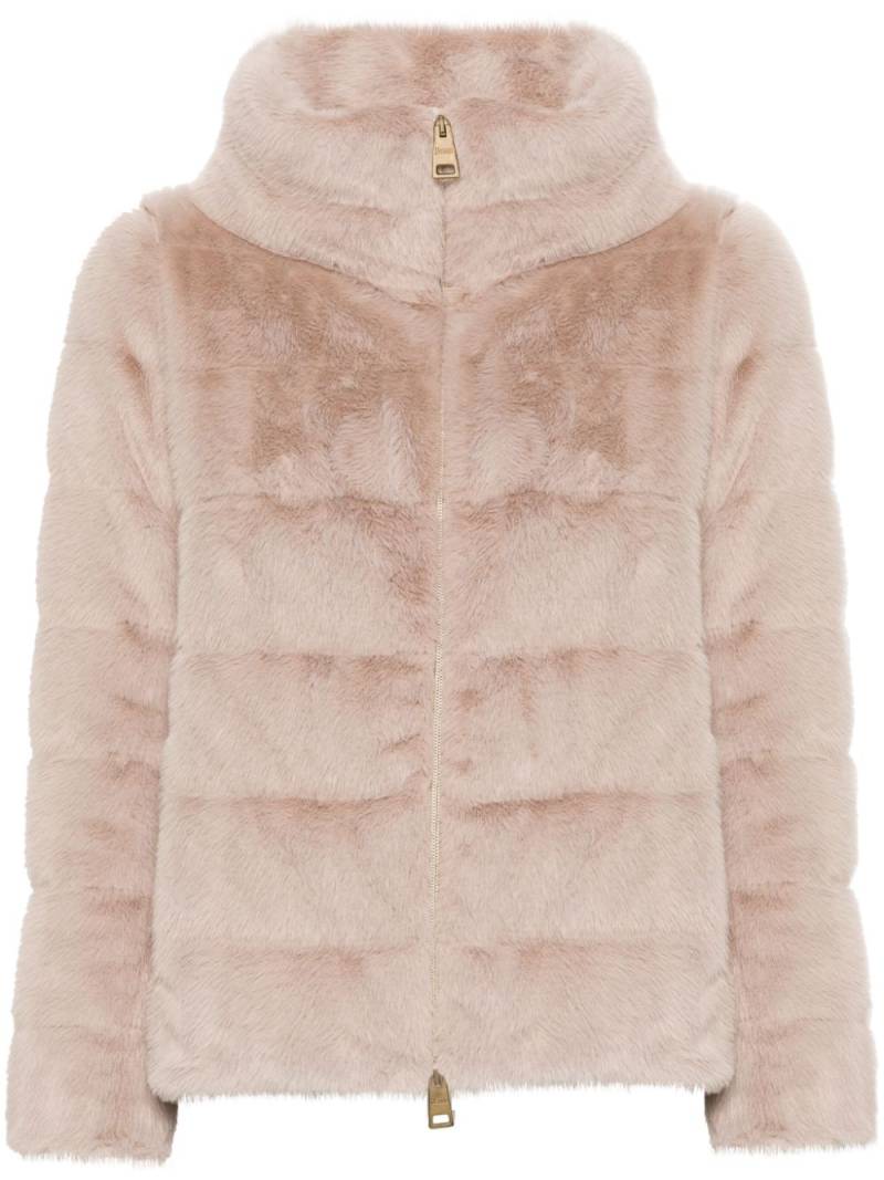 Herno faux-fur zipped jacket - Neutrals von Herno