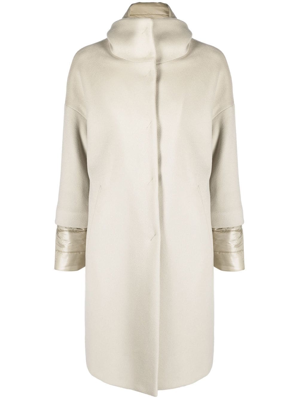 Herno funnel neck single-breasted coat - Neutrals von Herno