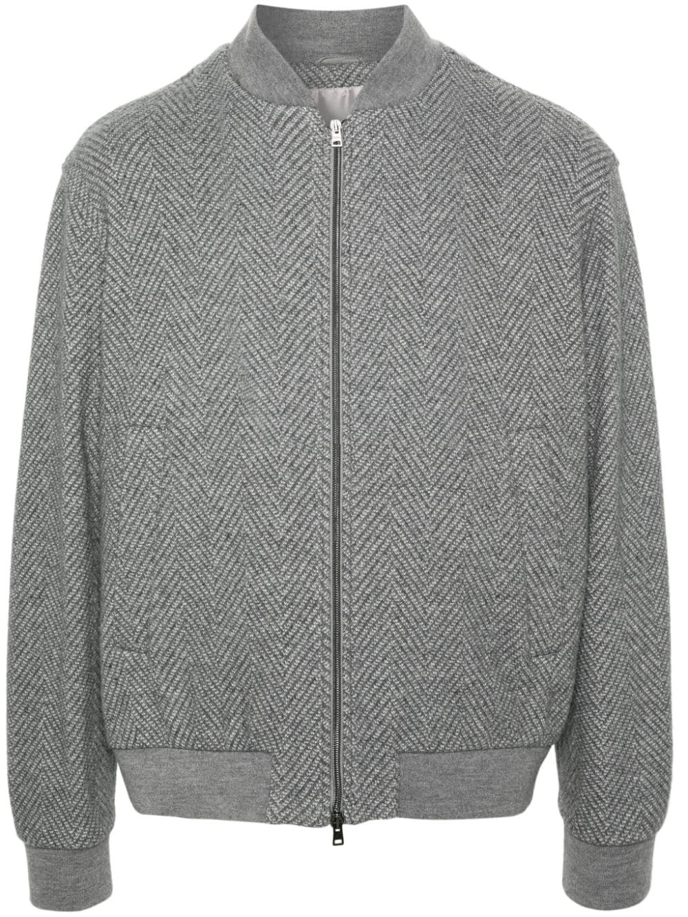 Herno herringbone-pattern bomber jacket - Grey von Herno