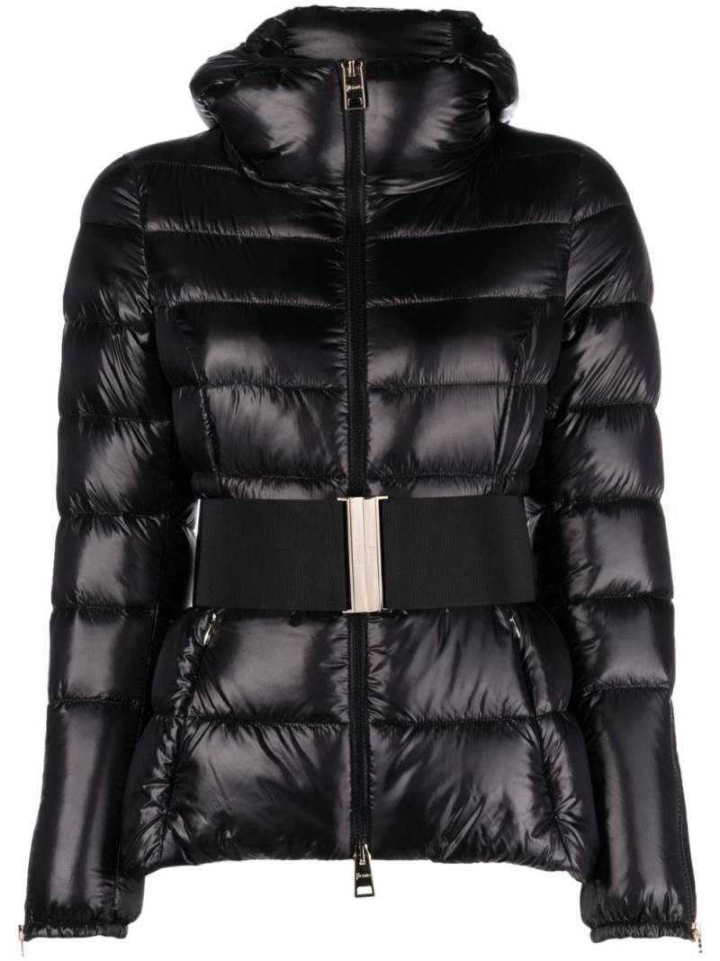 Herno belted hooded quilted jacket - Black von Herno