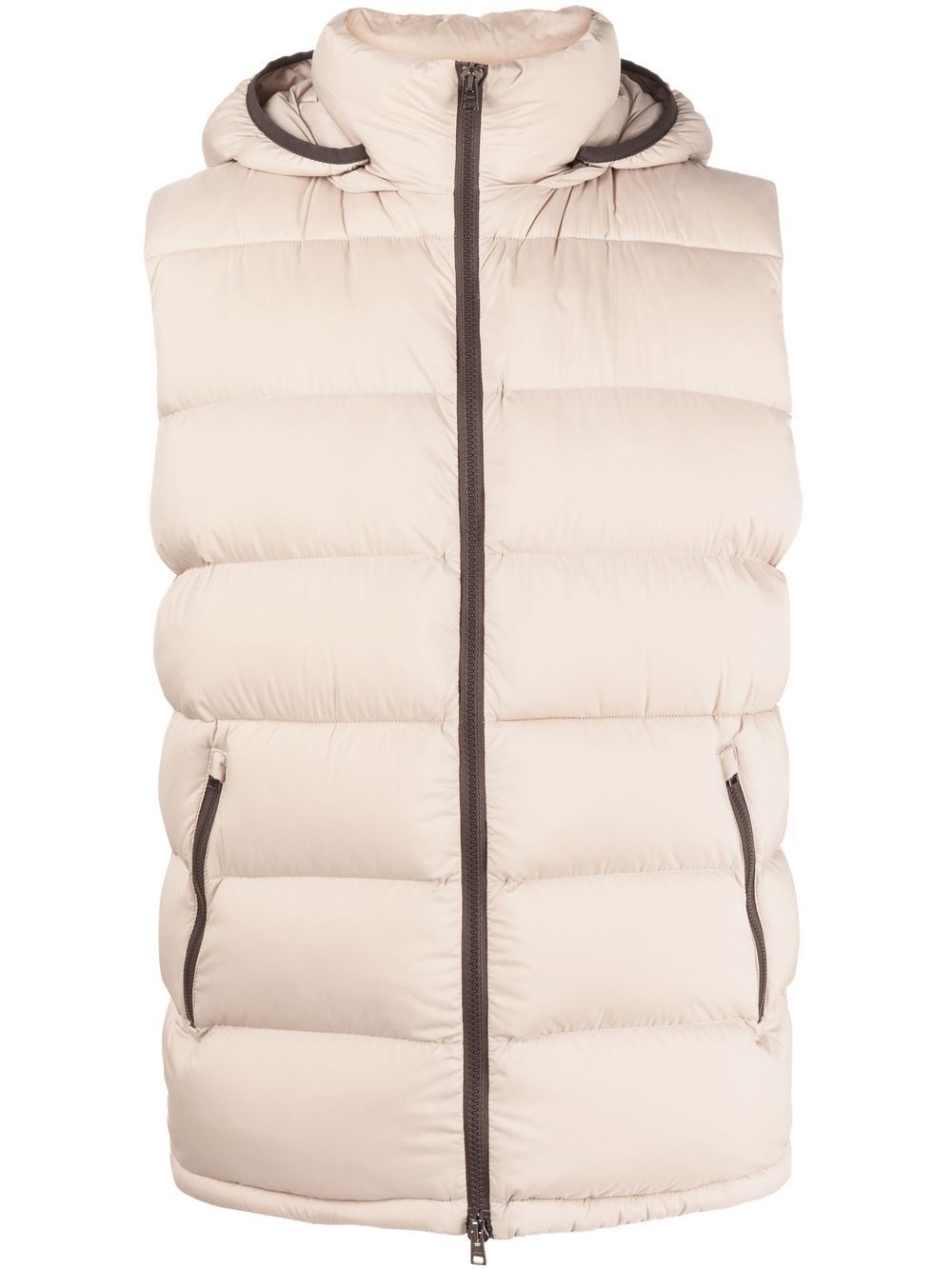 Herno hooded zipped-up gilet - Neutrals von Herno