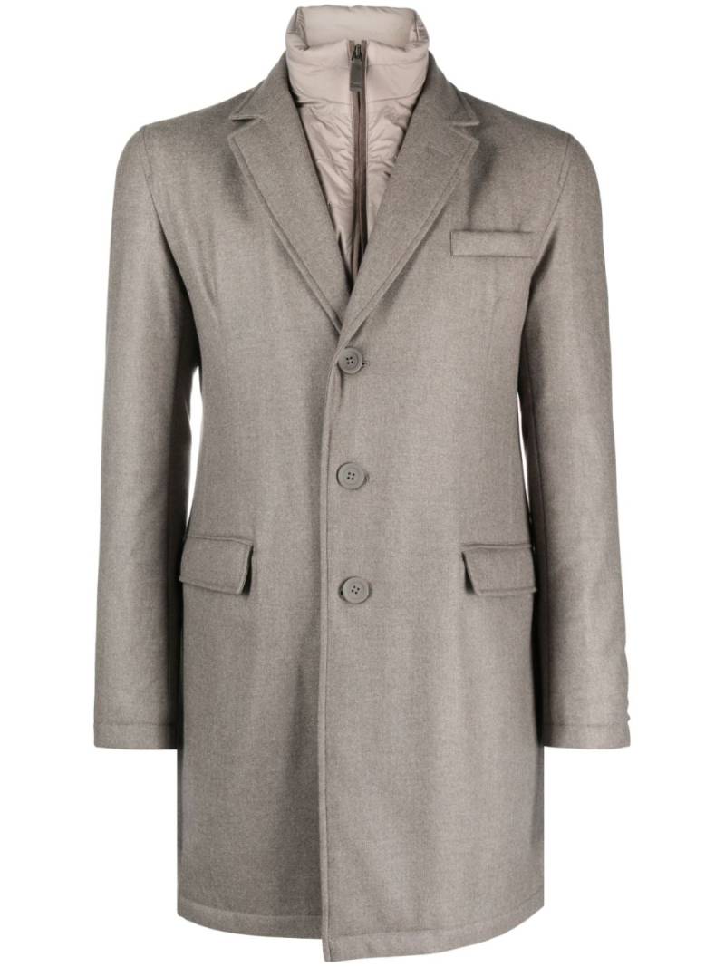 Herno hybrid high-neck single-breasted coat - Grey von Herno