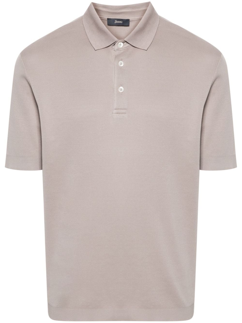 Herno knitted cotton polo shirt - Neutrals von Herno