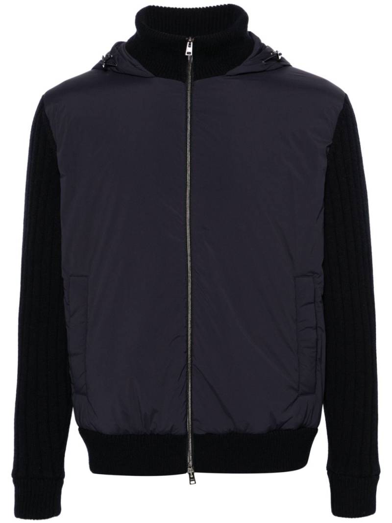 Herno knitted-panels hooded jacket - Blue von Herno