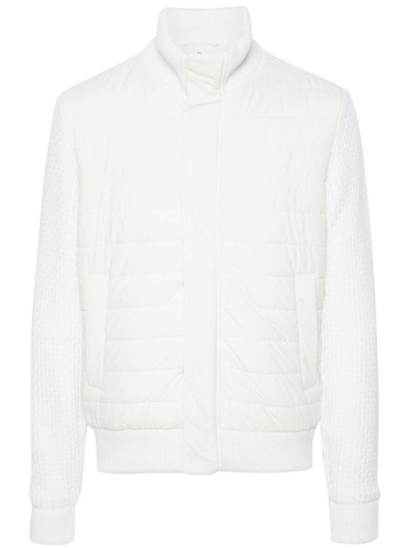 Herno knitted-panels padded bomber jacket - White von Herno