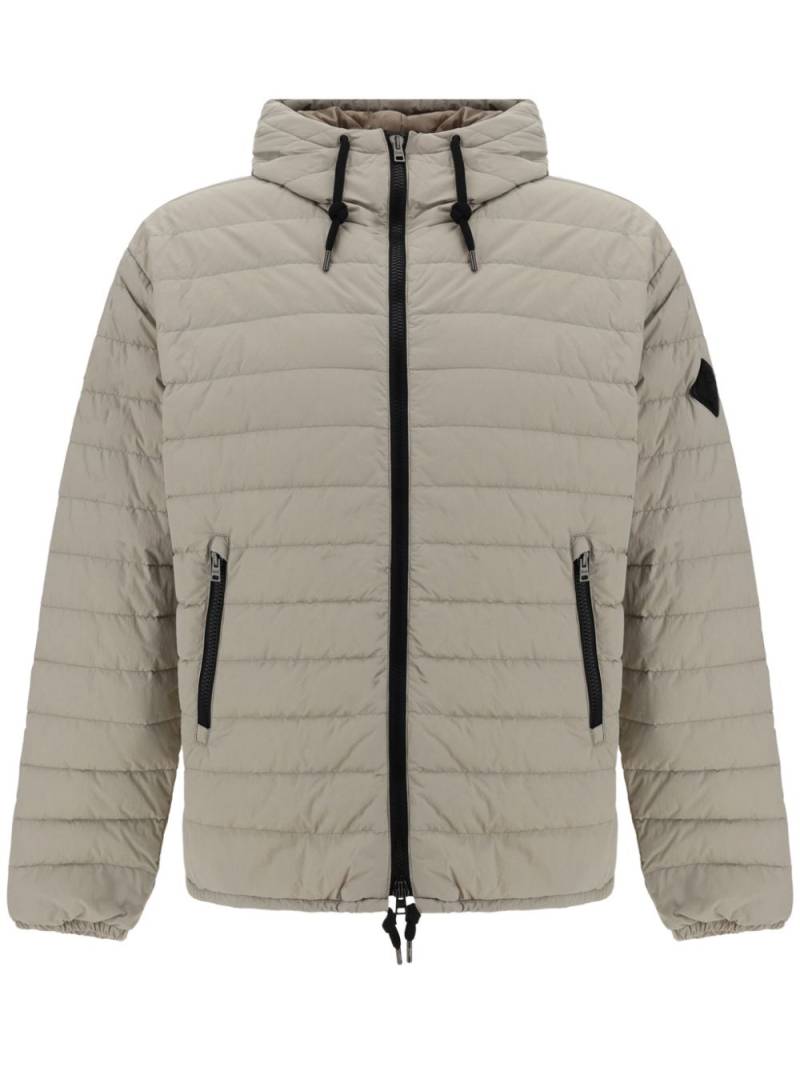 Herno logo-appliqué puffer jacket - Neutrals von Herno