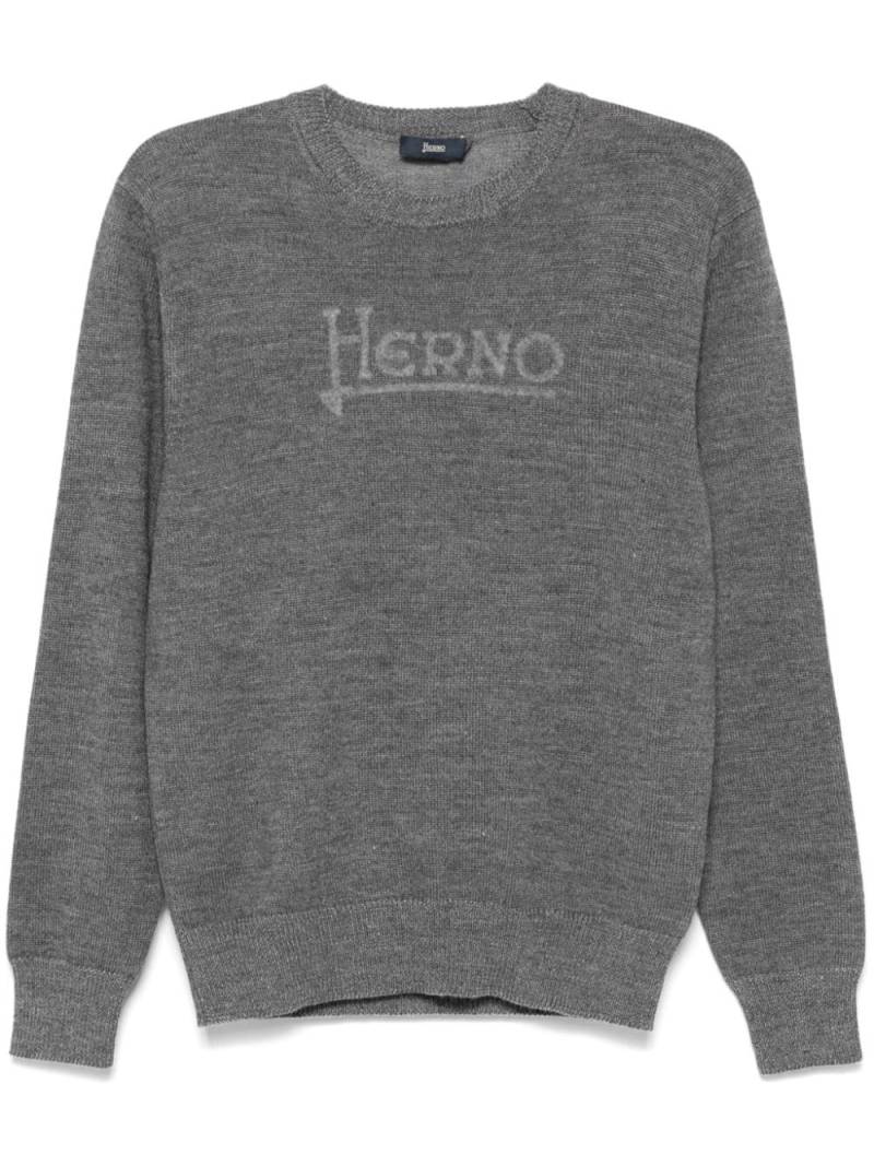 Herno logo-brushed sweater - Grey von Herno