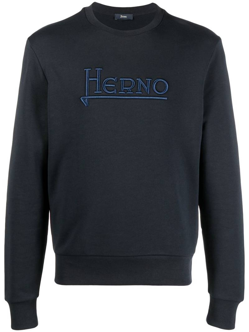 Herno logo-embroidered sweatshirt - Blue von Herno