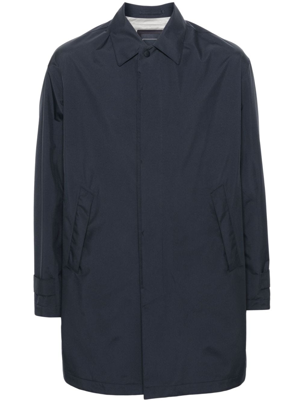 Herno logo-engraved-buttons taffeta raincoat - Blue von Herno