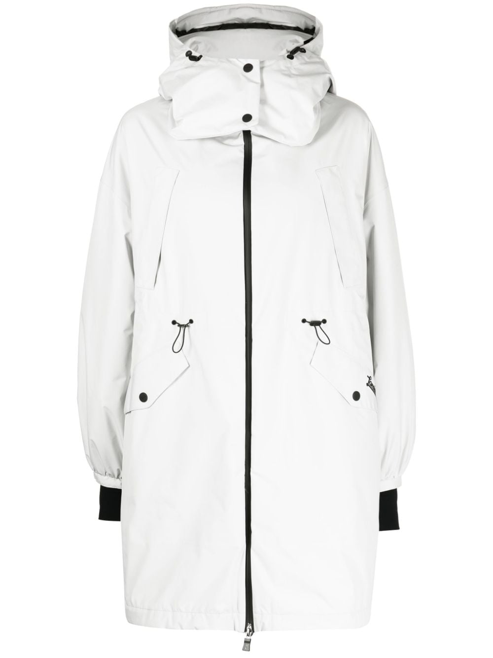 Herno logo-patch hooded jacket - Neutrals von Herno