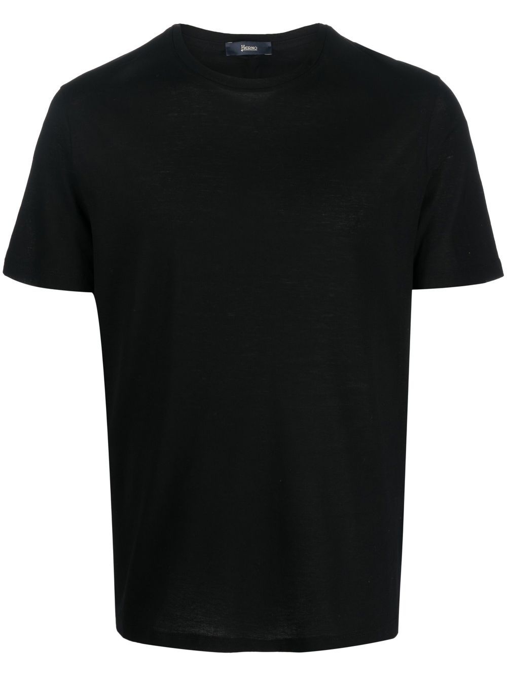 Herno logo-plaque cotton T-shirt - Black von Herno