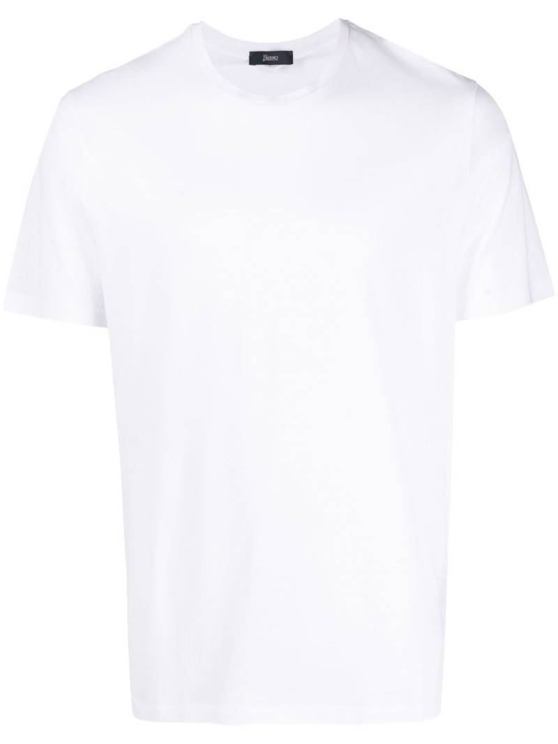 Herno logo-plaque cotton T-shirt - White von Herno