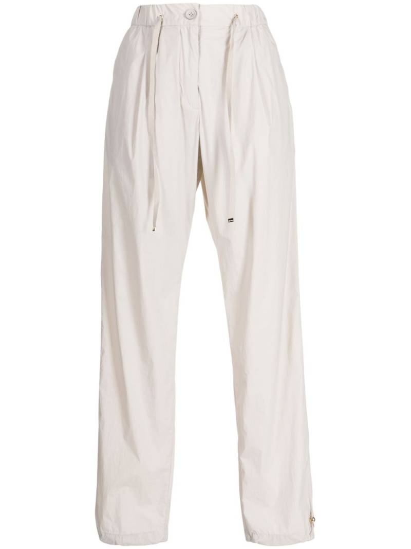 Herno logo-plaque drawstring straight trousers - Neutrals von Herno