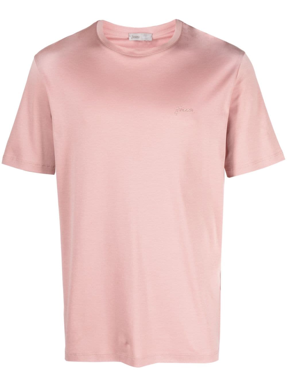 Herno logo-print cotton T-shirt - Pink von Herno