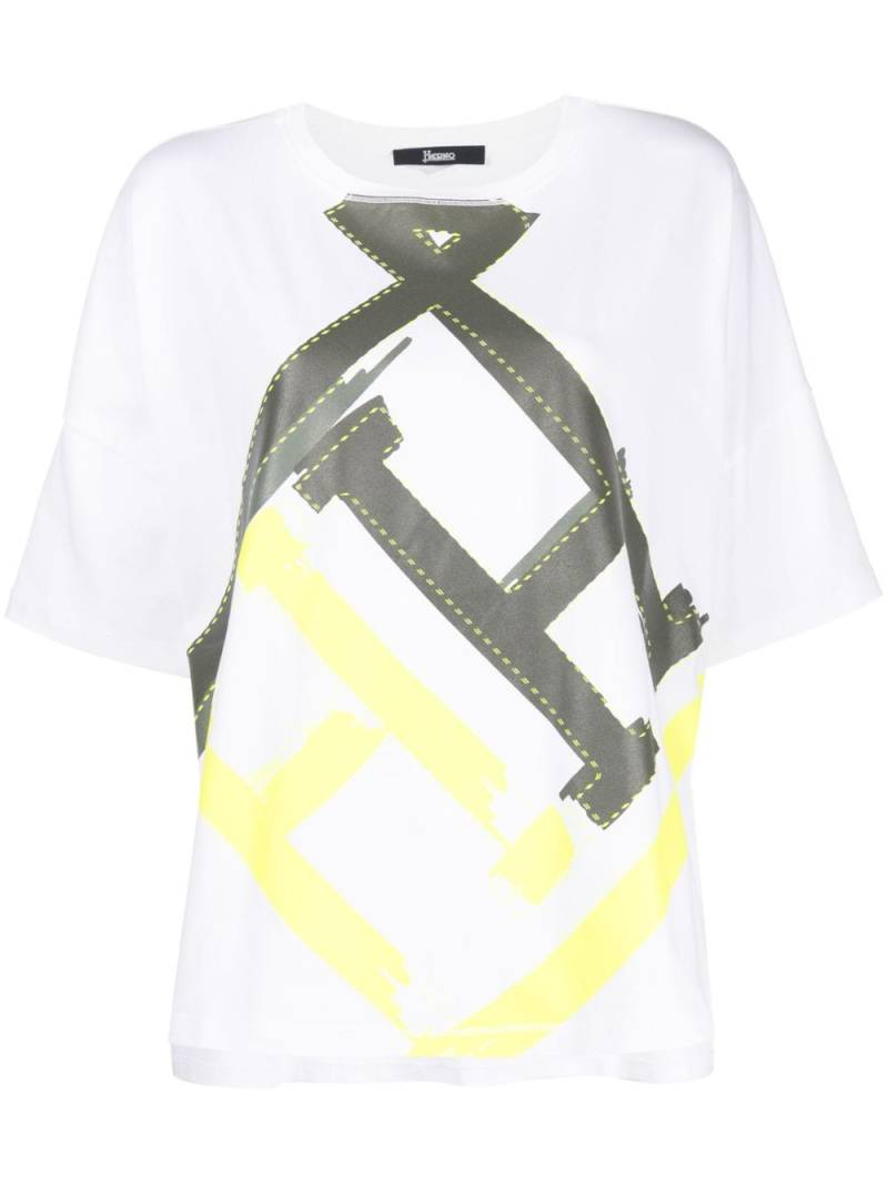 Herno logo-print crew-neck T-shirt - White von Herno