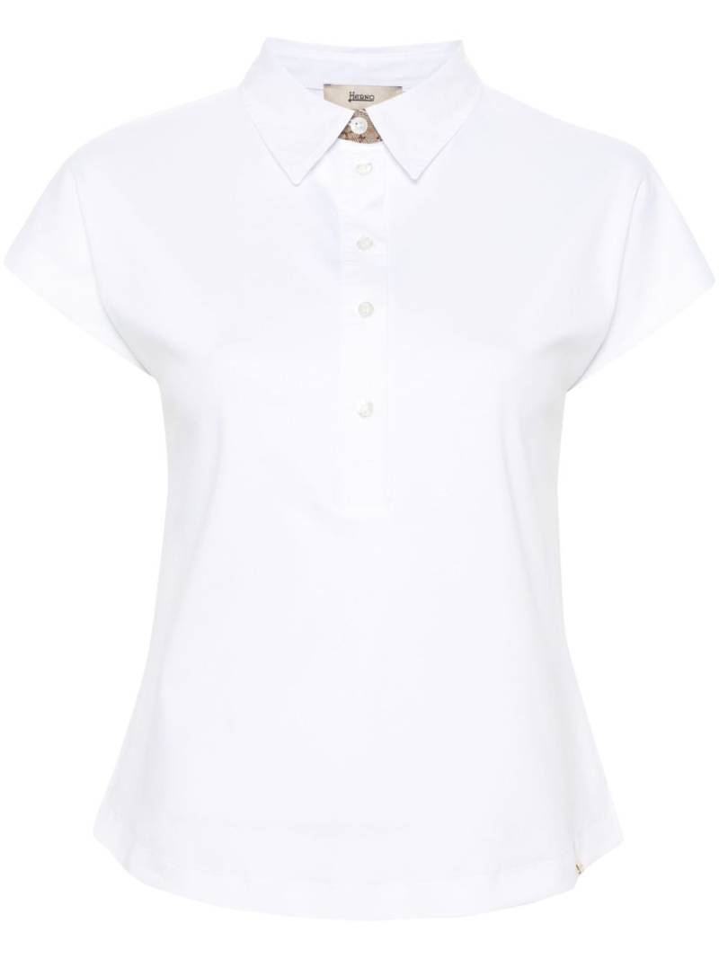 Herno logo-tape cotton polo top - White von Herno