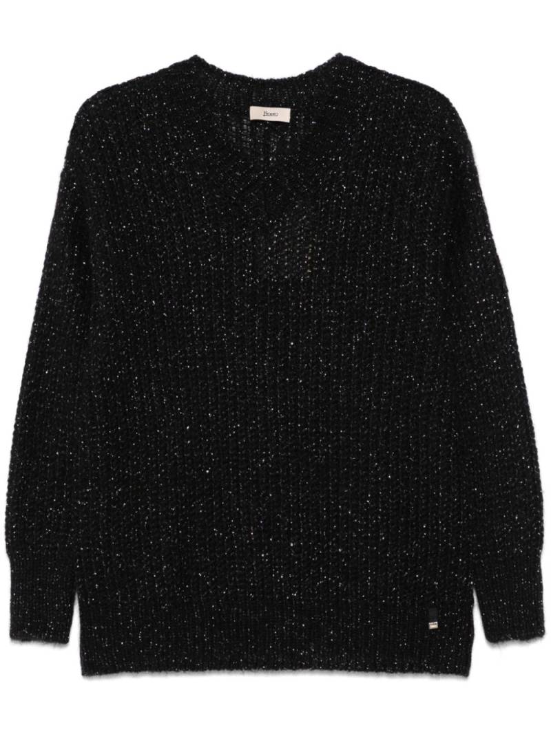 Herno metallic-threading knitted sweater - Black von Herno