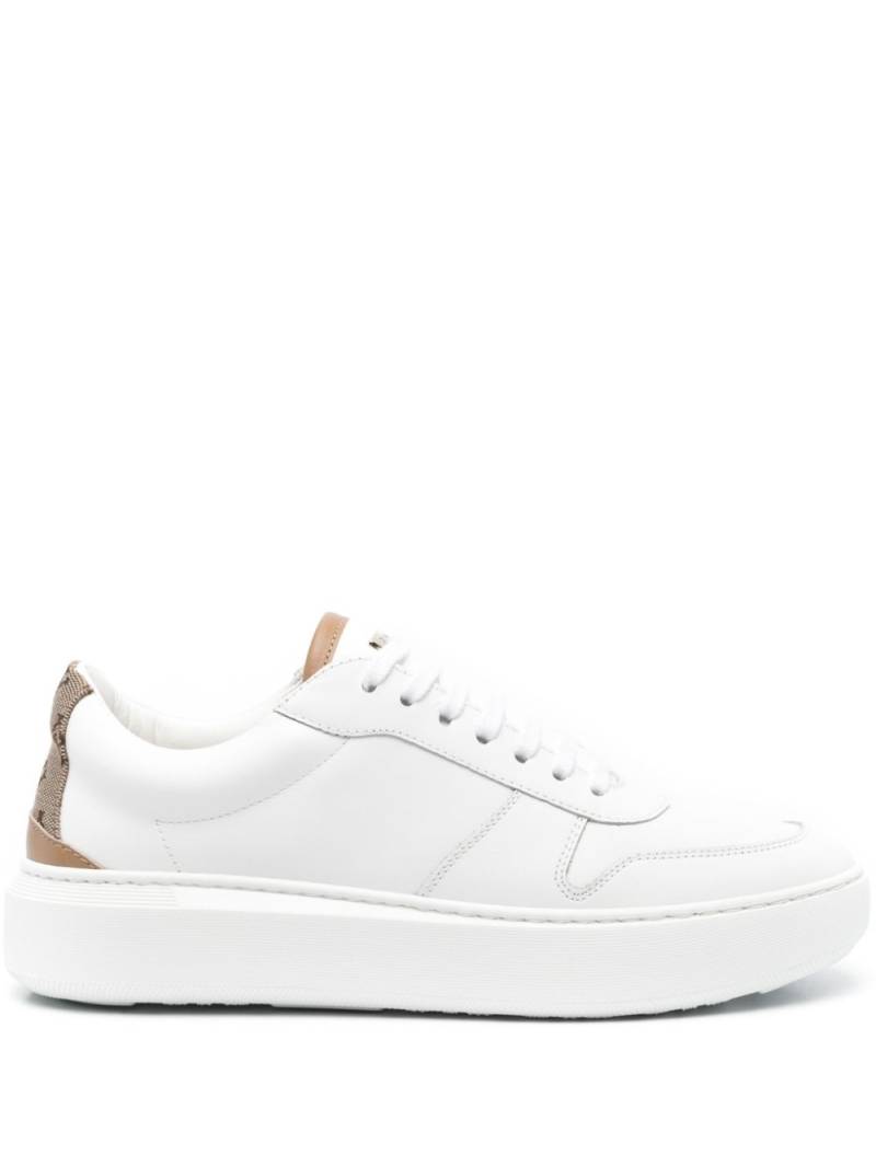 Herno monogram-heel leather sneakers - White von Herno