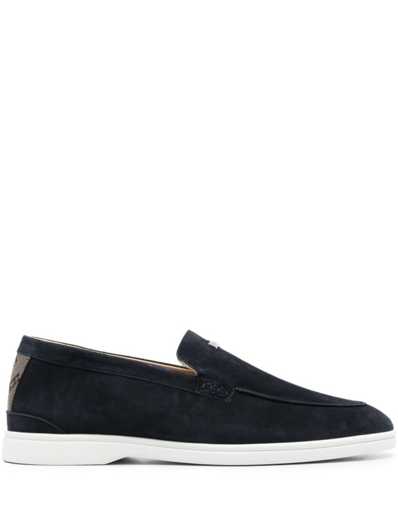 Herno monogram-heel suede loafers - Blue von Herno