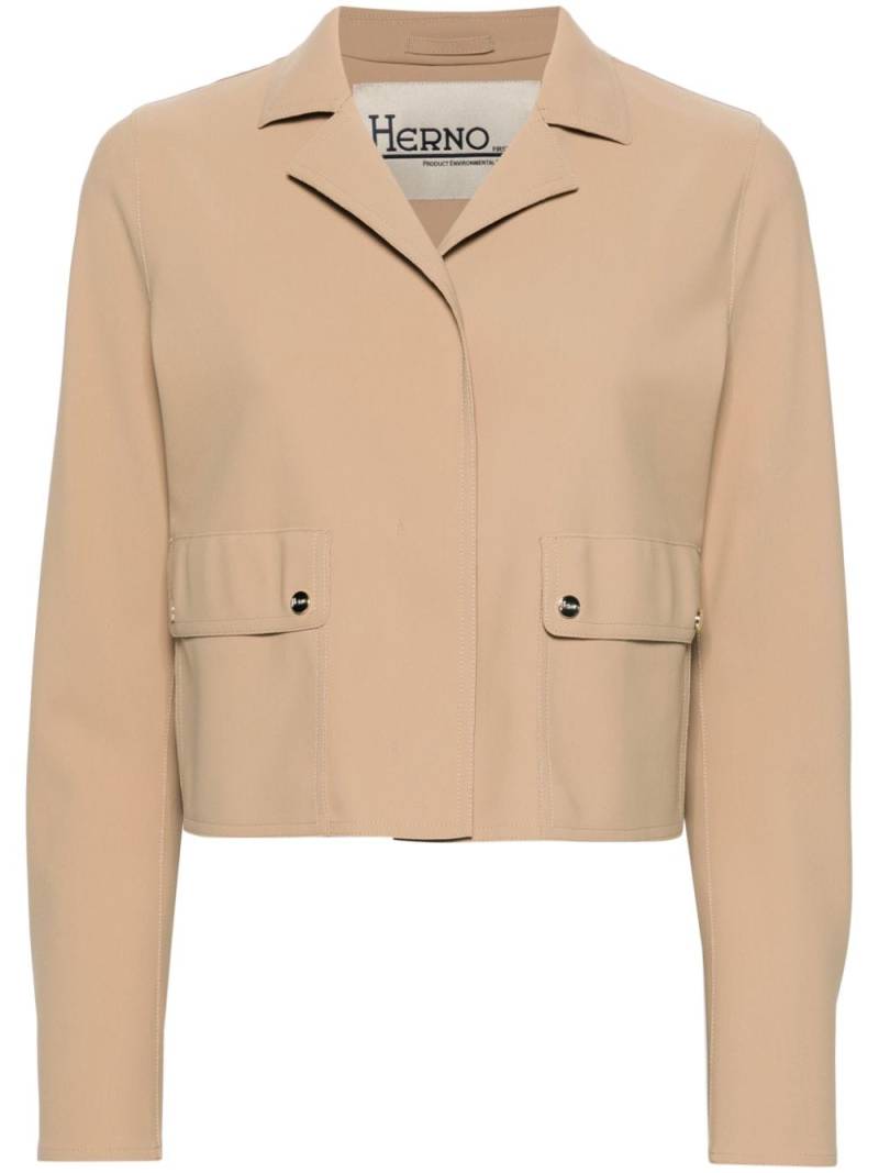 Herno notched-lapels cropped jacket - Neutrals von Herno