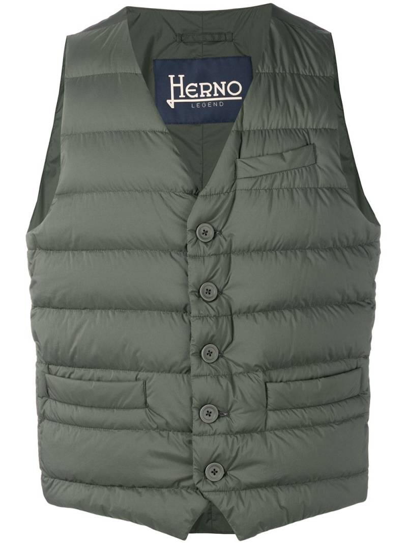 Herno padded fitted gilet - Green von Herno