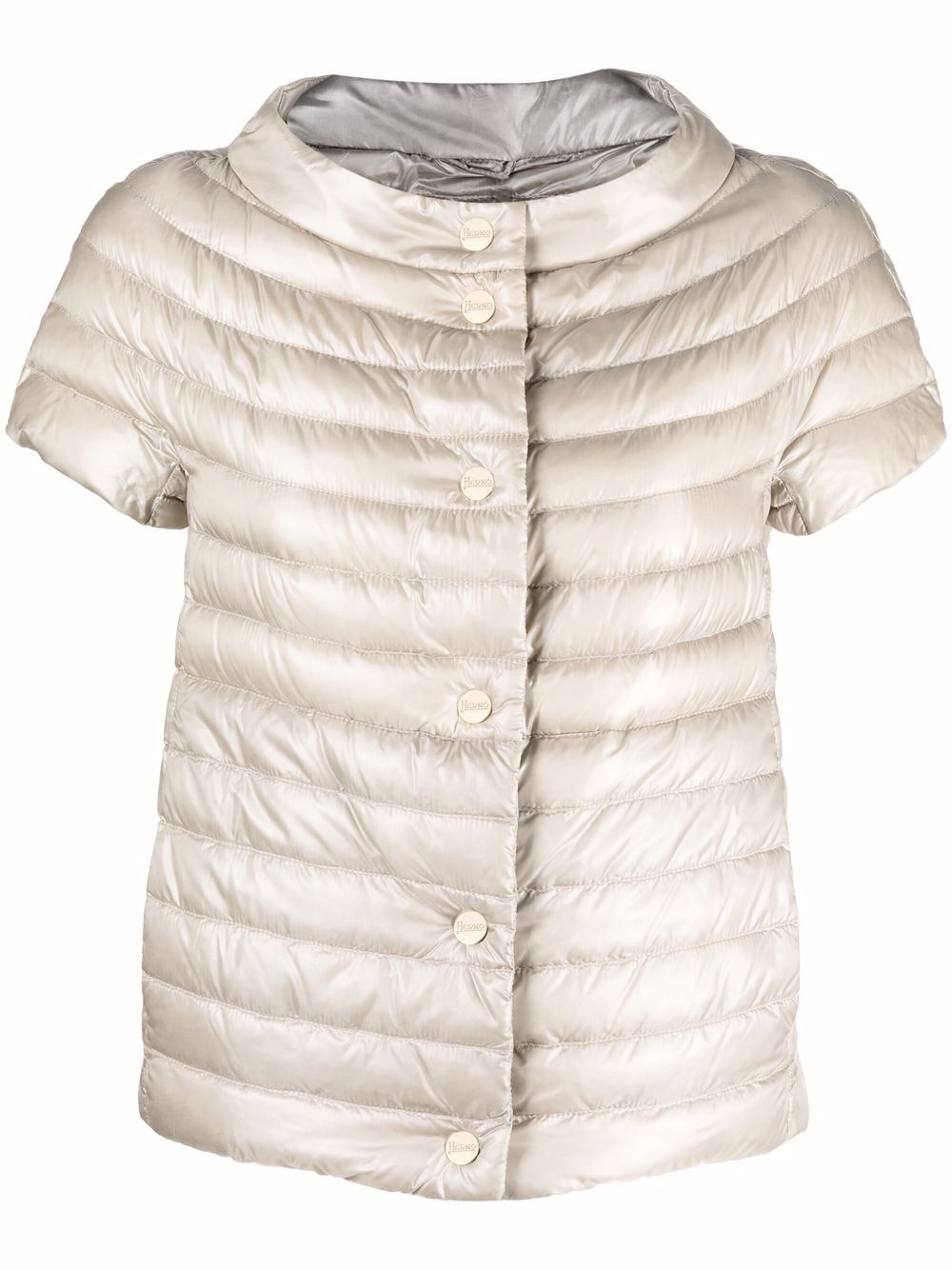 Herno padded short-sleeved down jacket - Neutrals von Herno