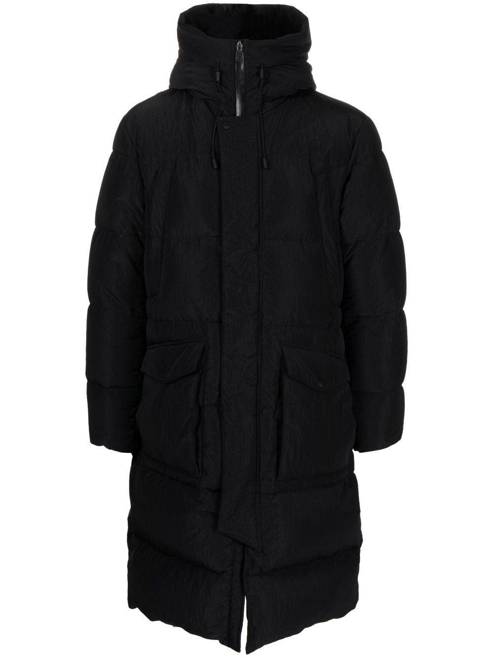 Herno panelled down mid coat - Black von Herno