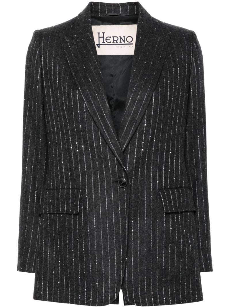 Herno pinstriped blazer - Grey von Herno