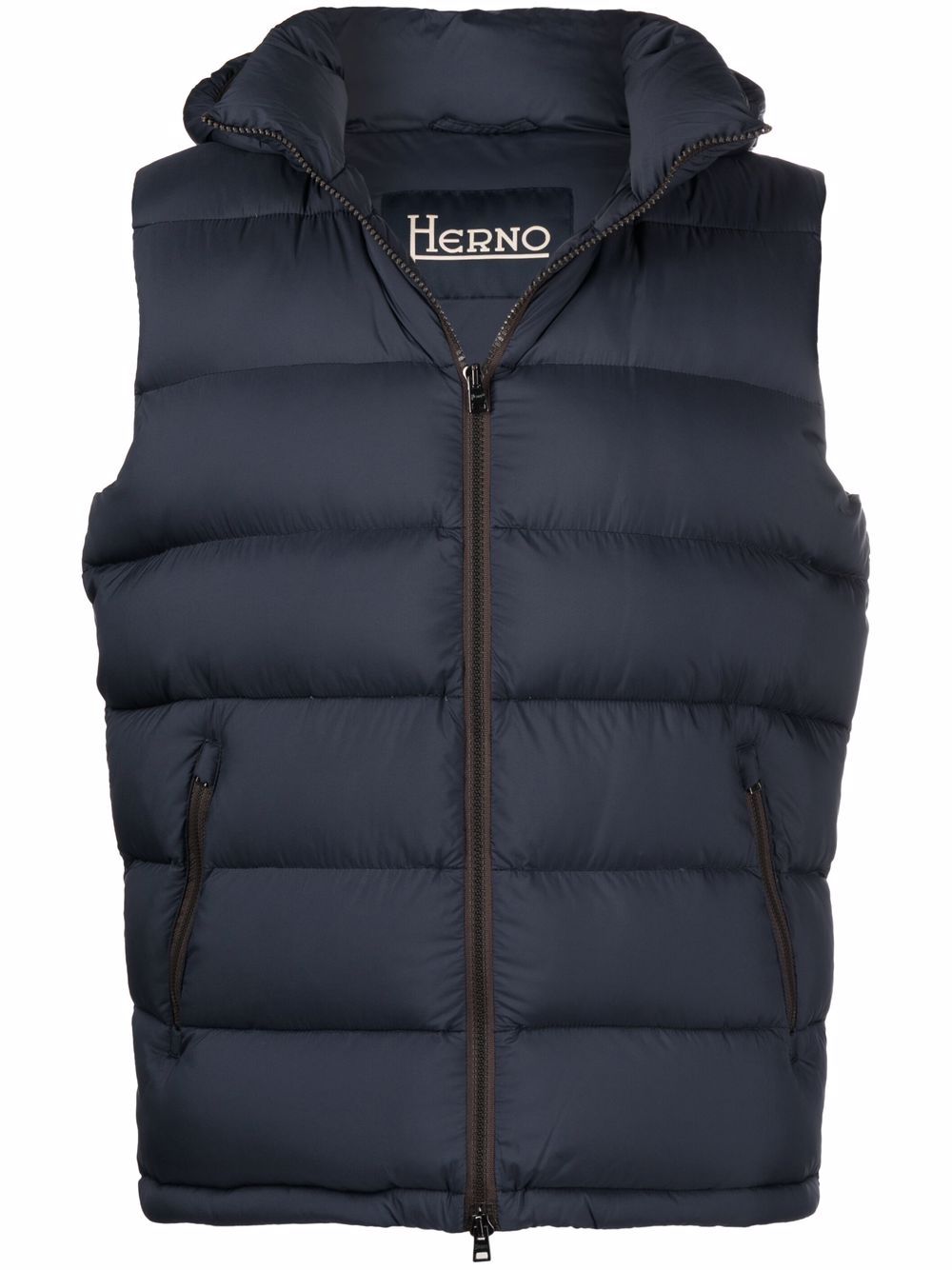 Herno quilted hooded gilet - Blue von Herno