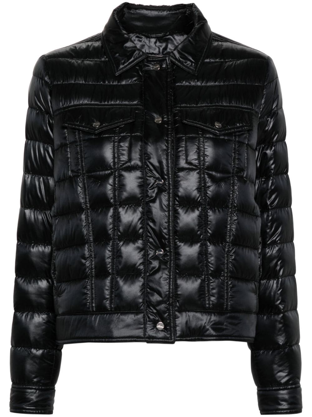 Herno quilted puffer shirt jacket - Black von Herno