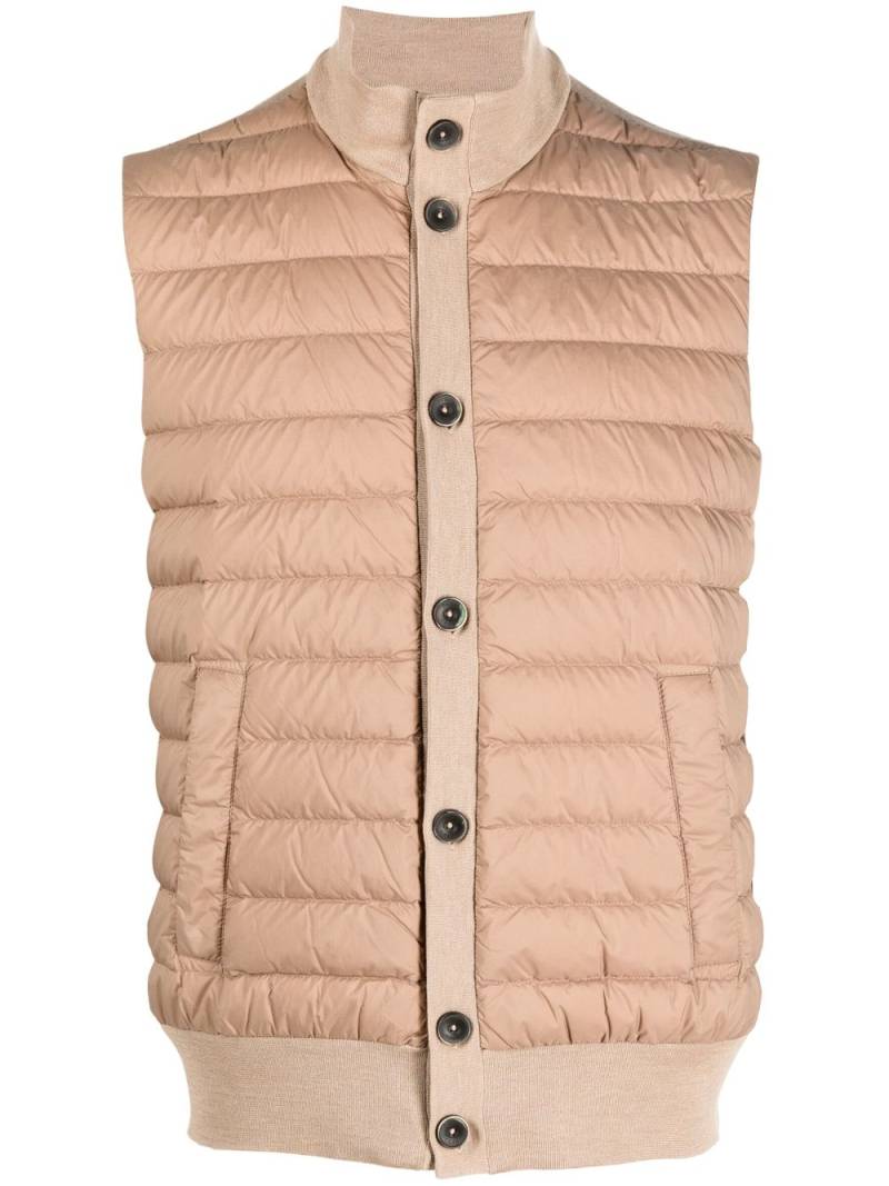 Herno ribbed knit padded vest - Neutrals von Herno