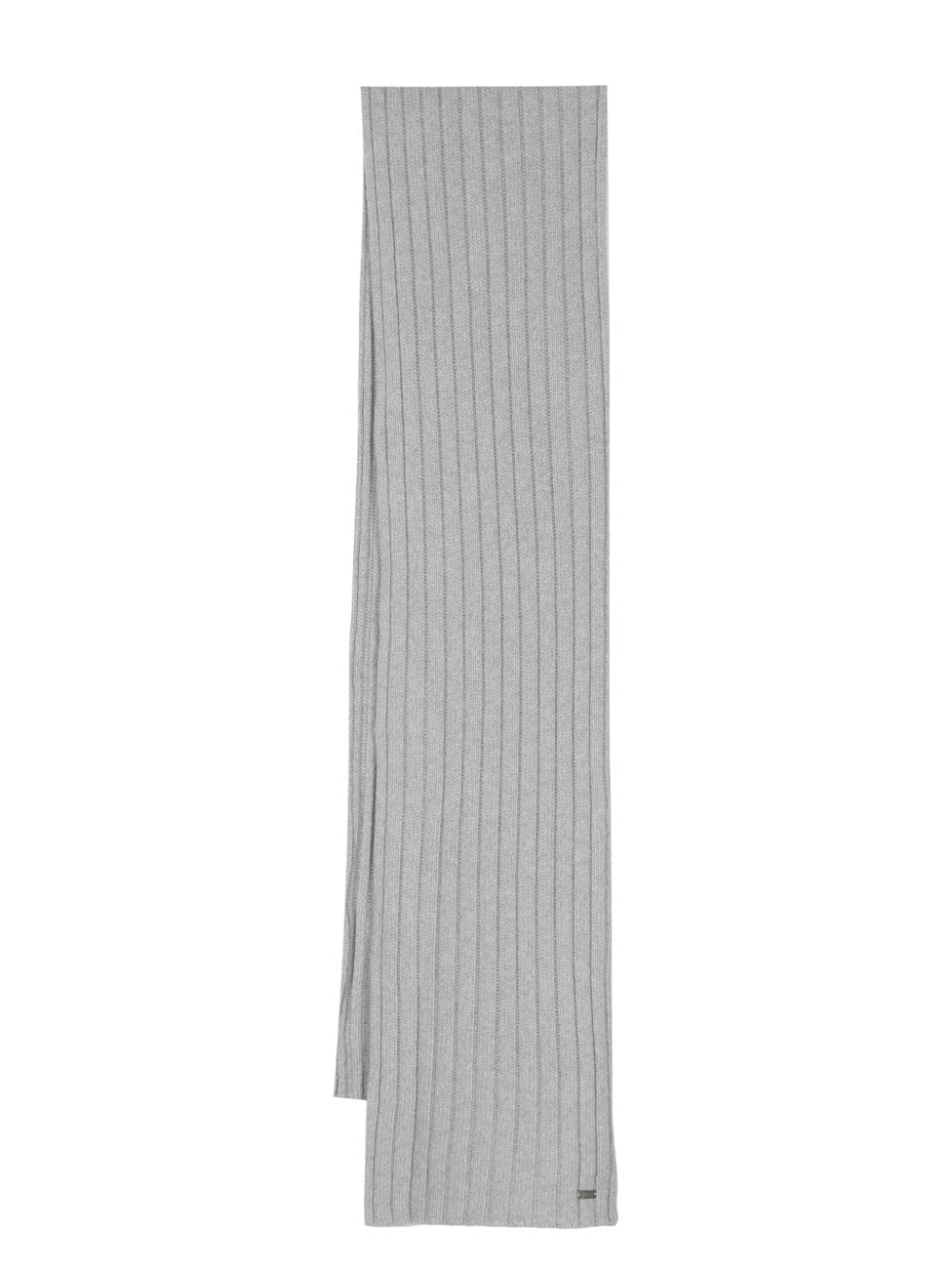 Herno ribbed-knit wool scarf - Grey von Herno