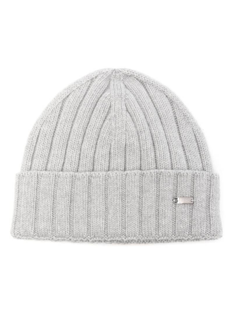 Herno ribbed wool beanie - Grey von Herno