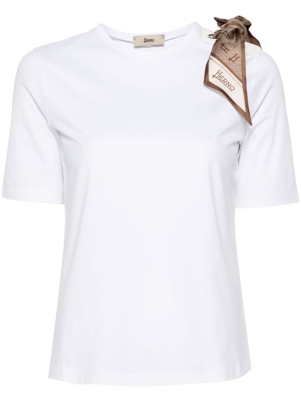 Herno scarf-detail crew-neck T-shirt - White von Herno
