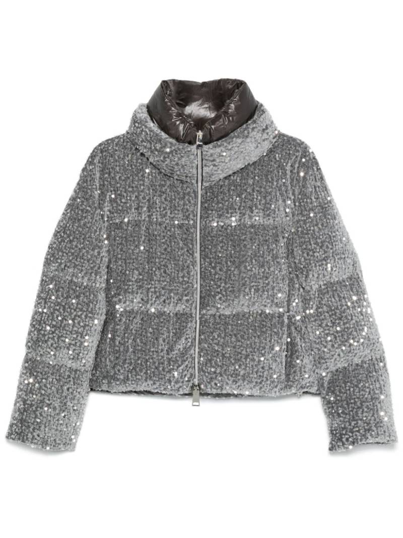 Herno sequin-embellished padded jacket - Grey von Herno