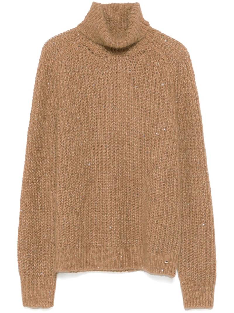 Herno sequin-embellished sweater - Brown von Herno