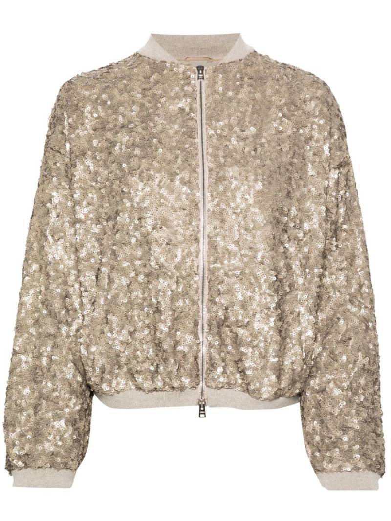 Herno sequin-embellished bomber jacket - Gold von Herno