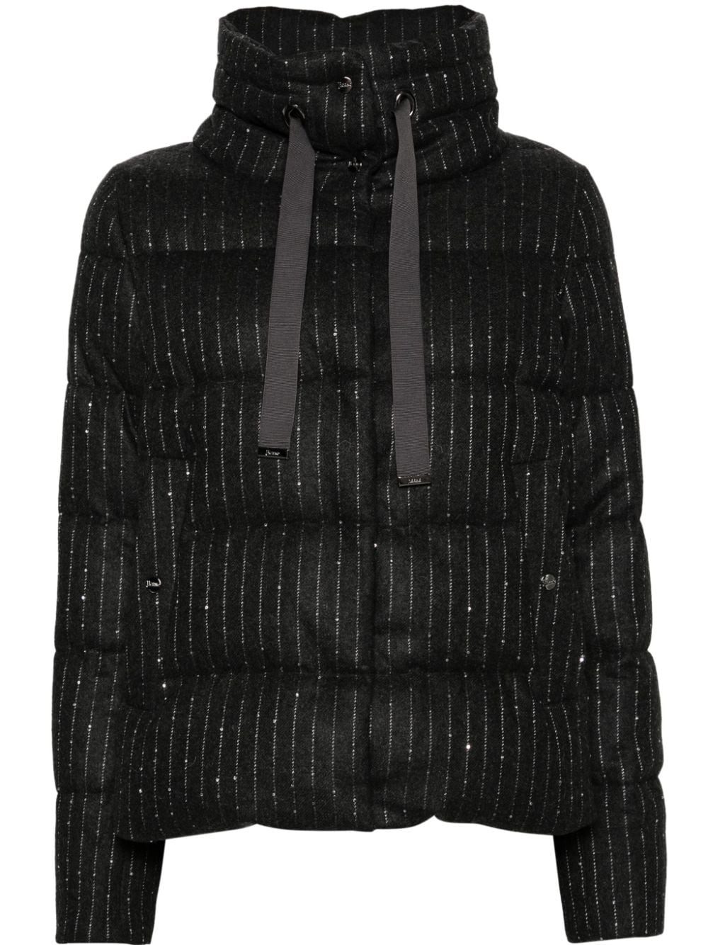 Herno sequinned-pinstripe puffer jacket - Grey von Herno