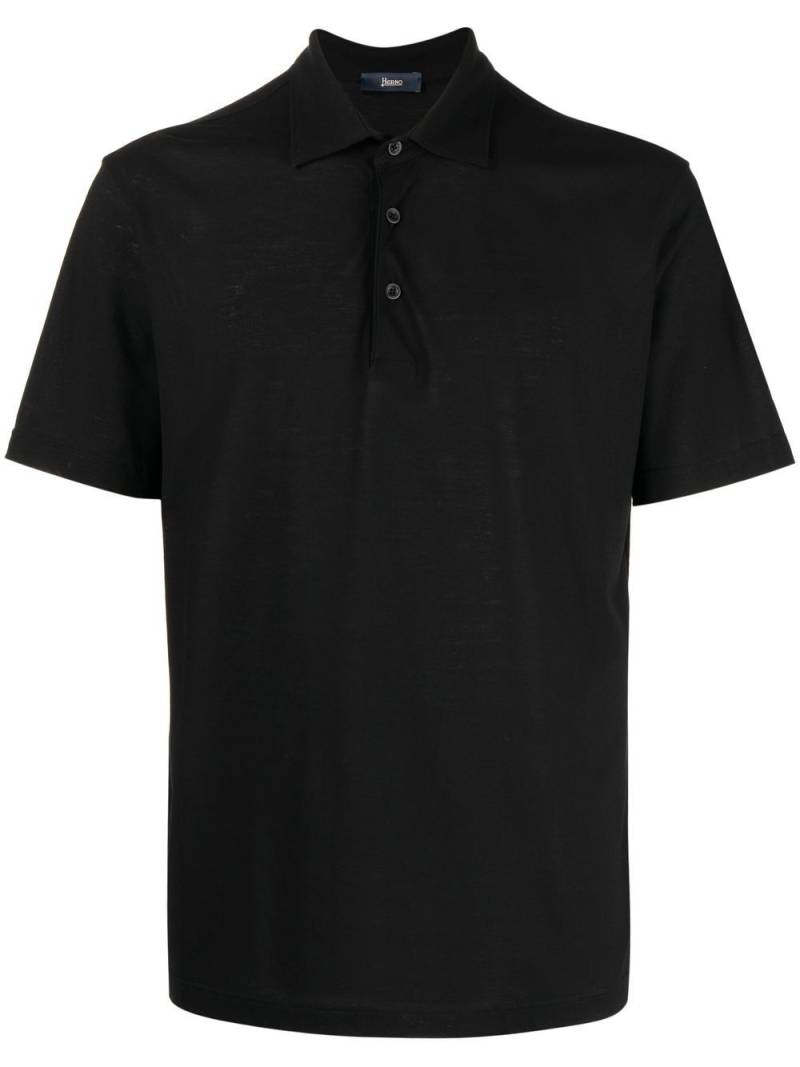 Herno short-sleeved polo shirt - Black von Herno