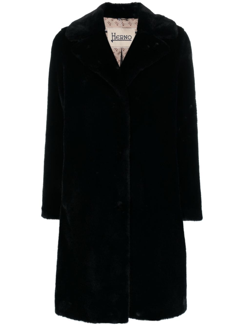 Herno single-breasted faux-fur coat - Black von Herno