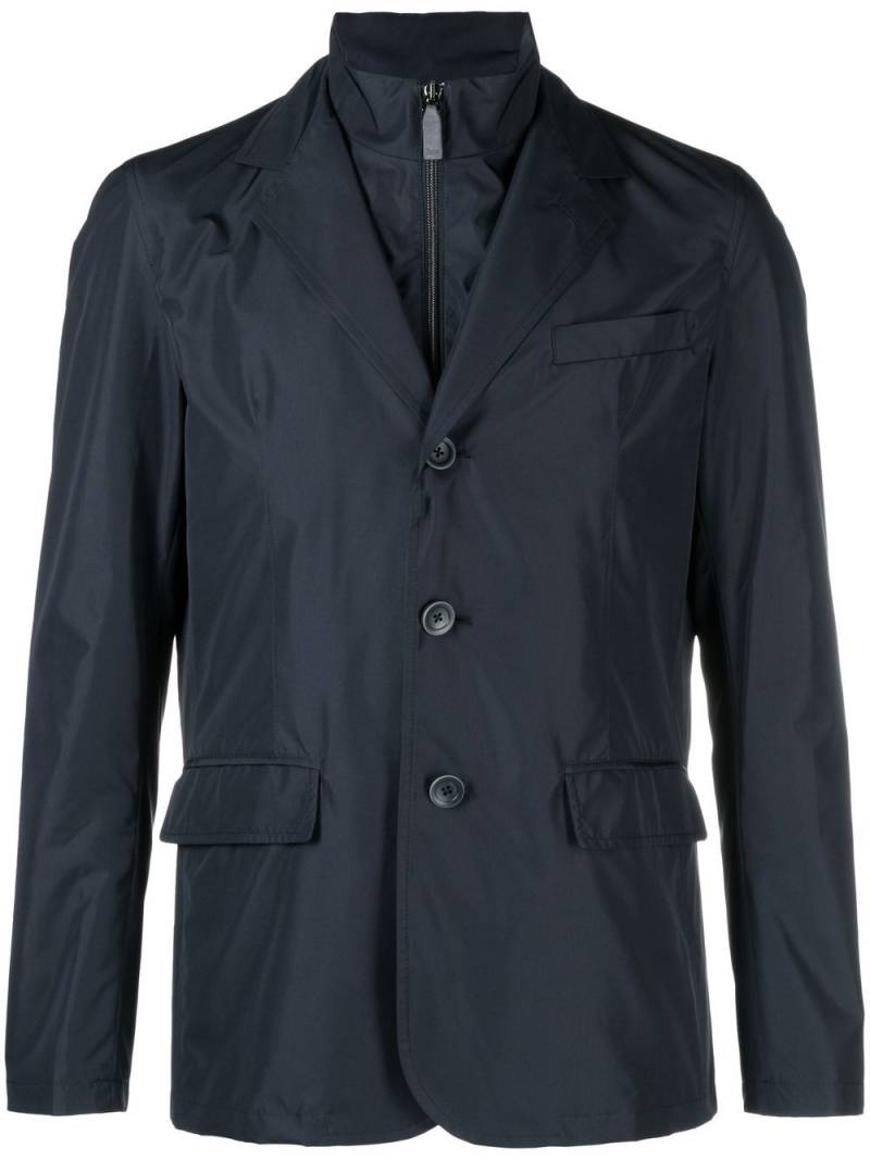 Herno single-breasted high-neck blazer - Blue von Herno