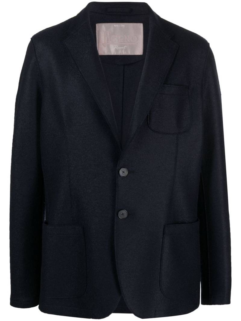 Herno single-breasted virgin wool blazer - Blue von Herno