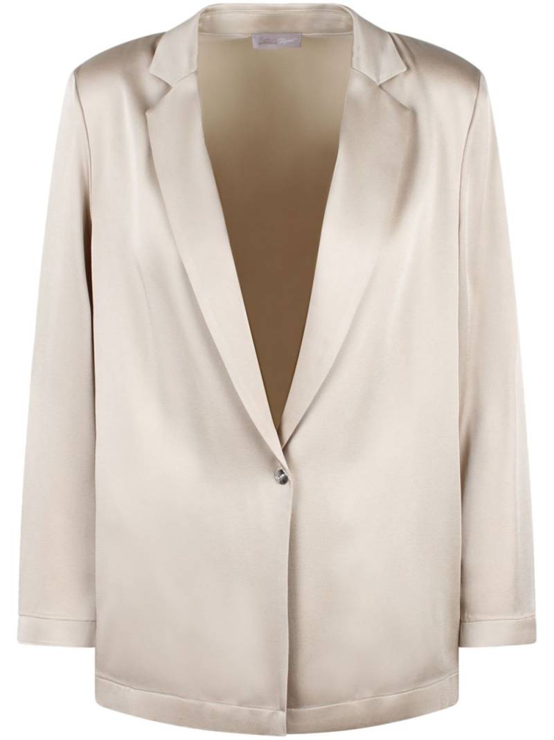 Herno single-button satin blazer - Neutrals von Herno