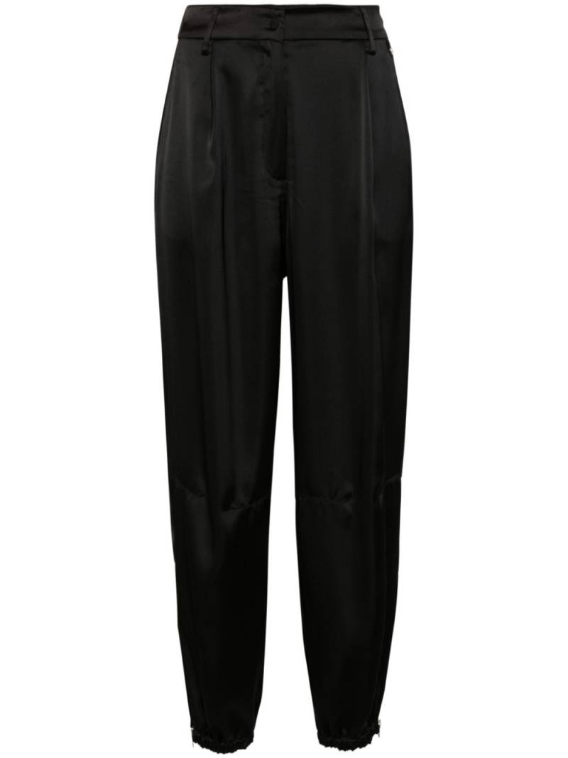 Herno tapered satin trousers - Black von Herno