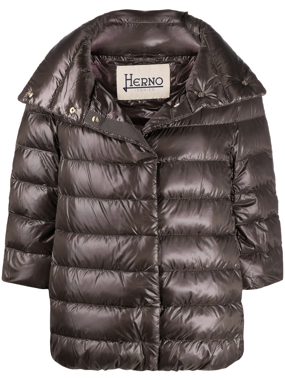 Herno three-quarter sleeve puffer jacket - Brown von Herno