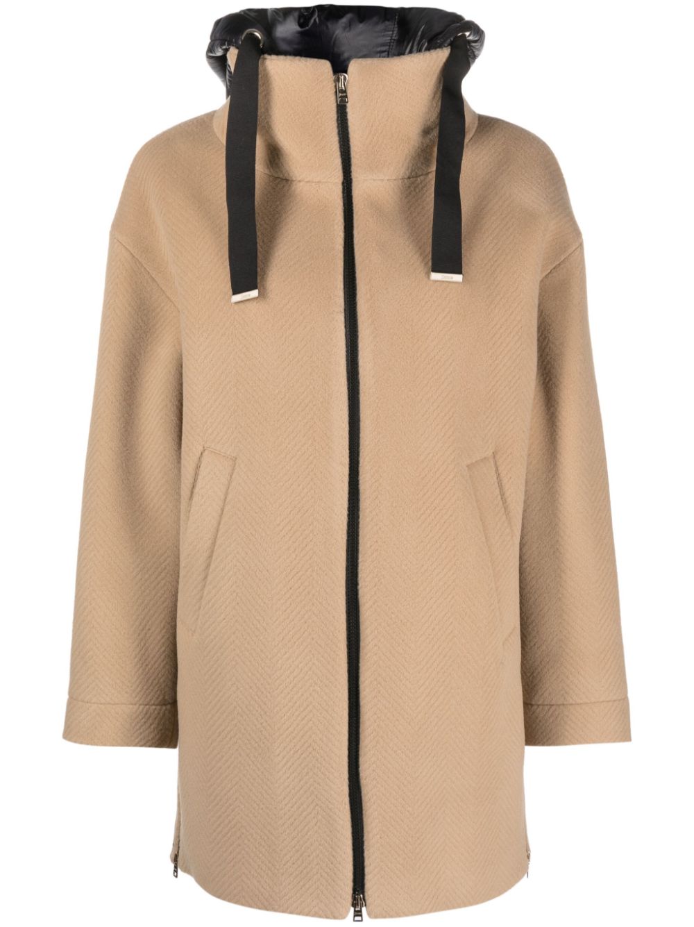 Herno zip-up hooded coat - Neutrals von Herno