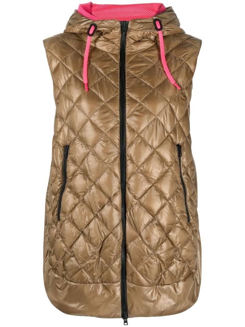 Herno zip-up hooded quilted gilet - Brown von Herno