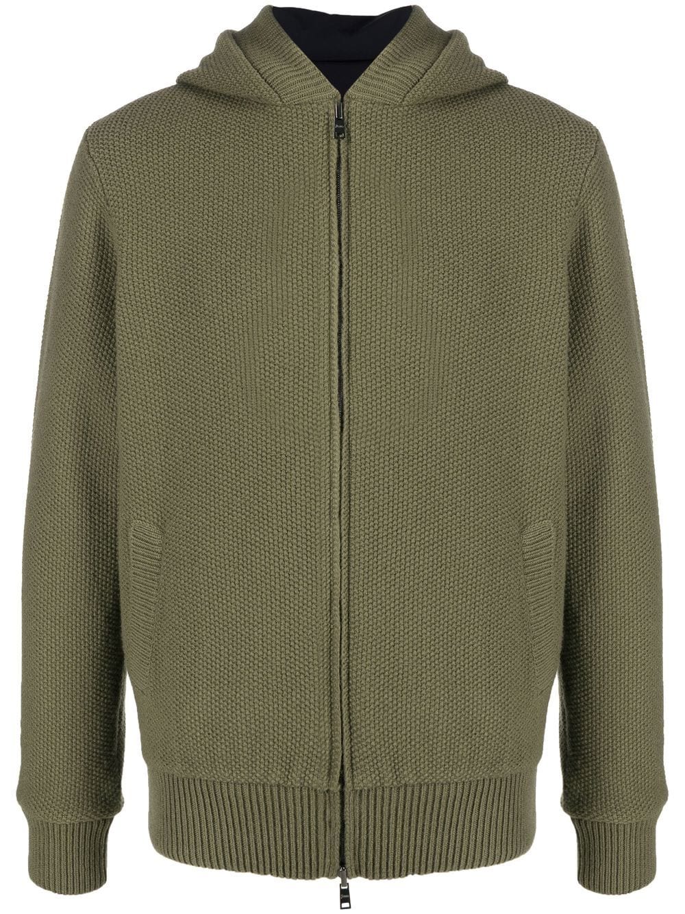 Herno zip-up knitted hoodie - Green von Herno